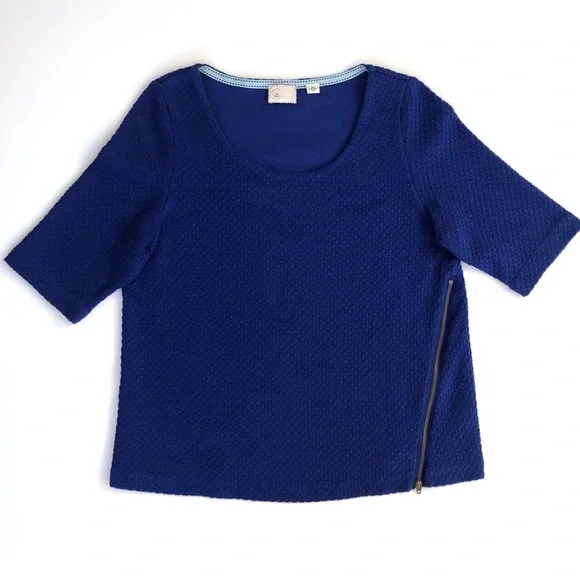 Anthropologie Postmark blue side-zip top - Picture 2 of 7